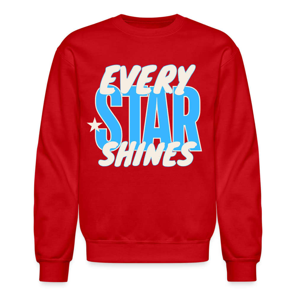 LIGHT BLUE EVERY STAR SHINES Crew - red