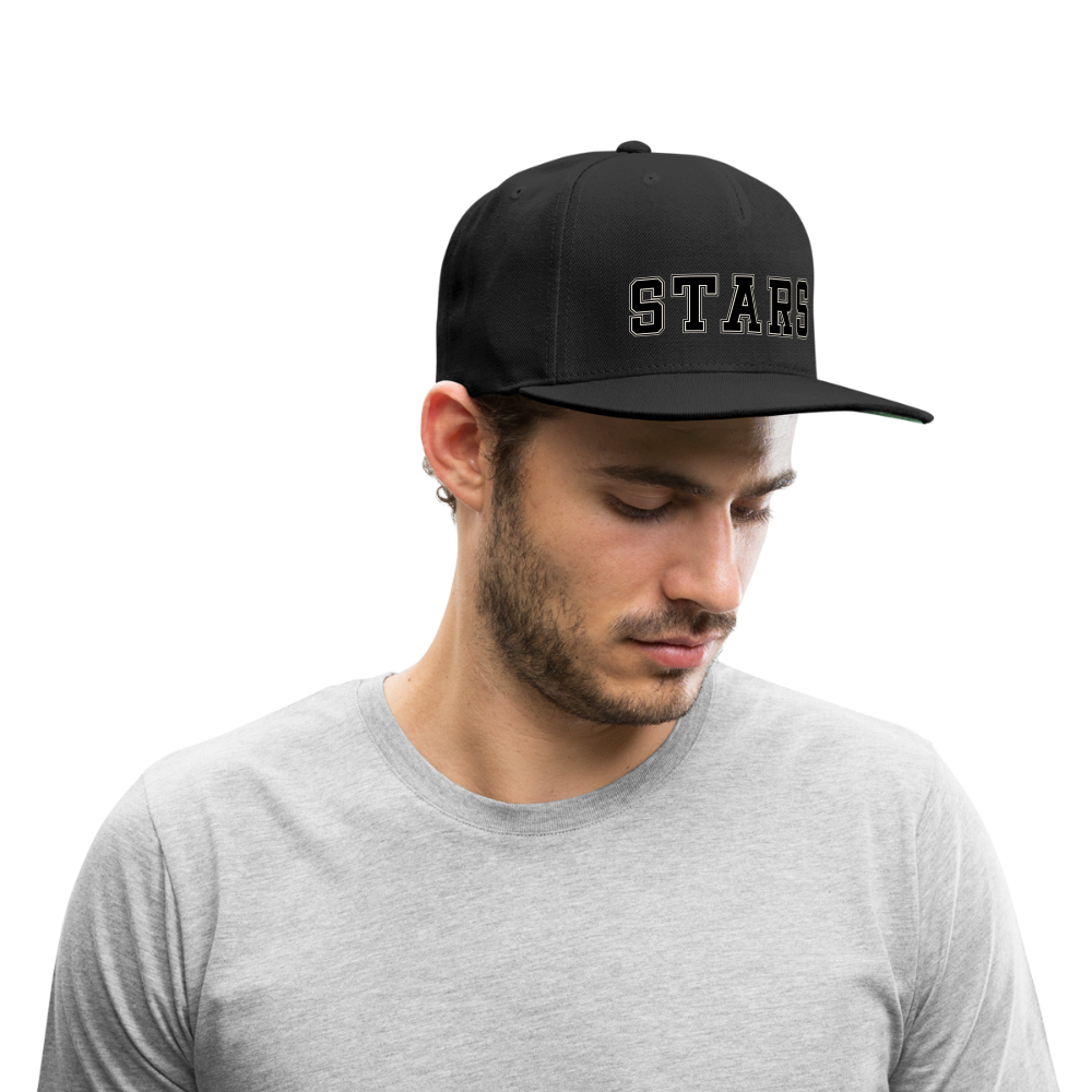 BLACK STARS Snapback Baseball Cap - black