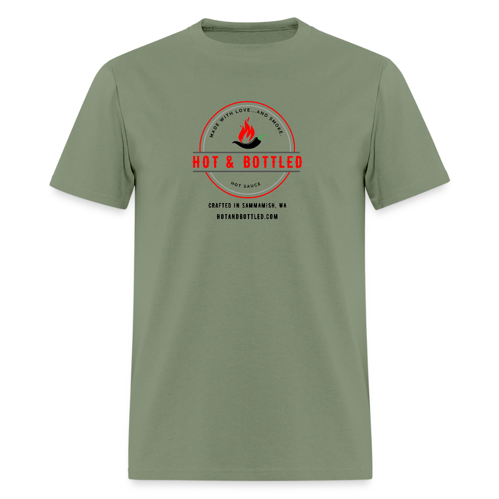 Hot & Bottled | Classic T-Shirt | Red / Black - military green