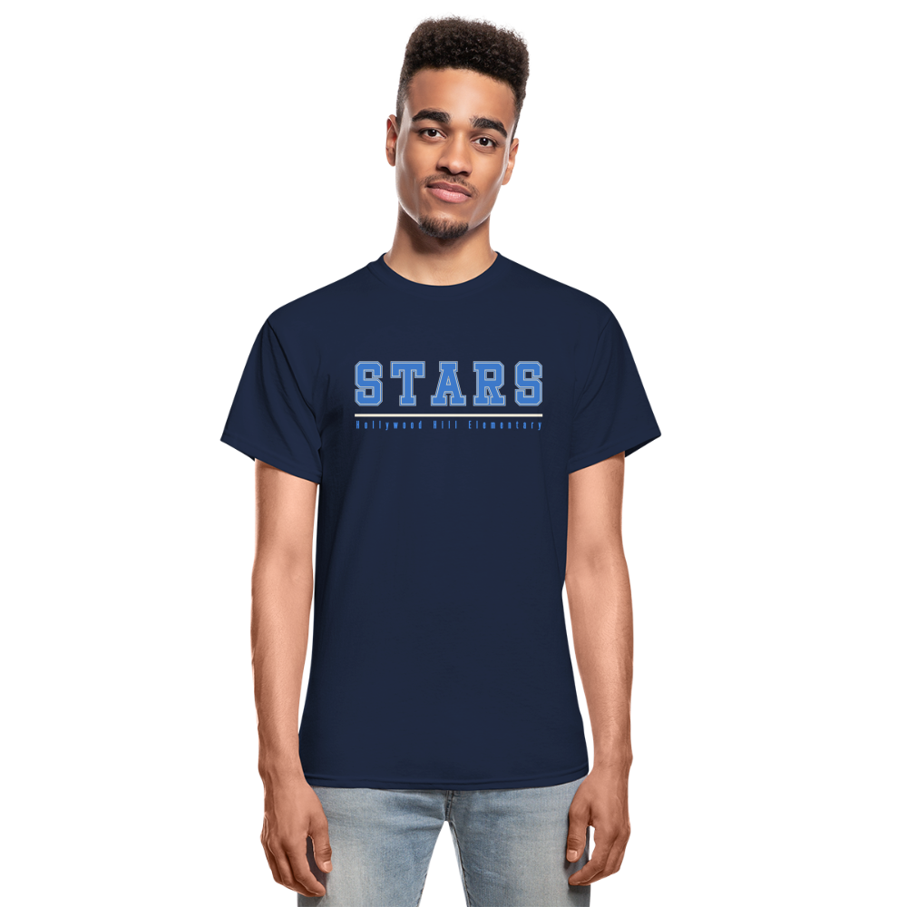 STARS UNDERLINED Adult T-Shirt - navy