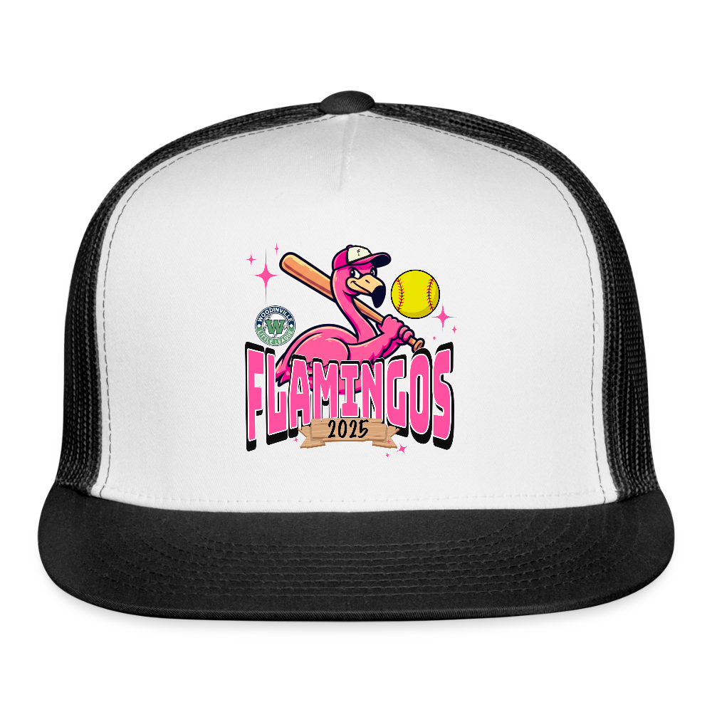 FLAMINGO LOGO BASEBALL CAP - white/black