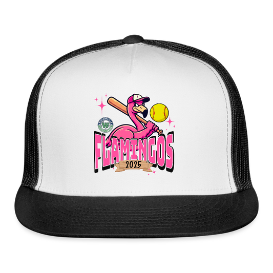 FLAMINGO LOGO BASEBALL CAP - white/black