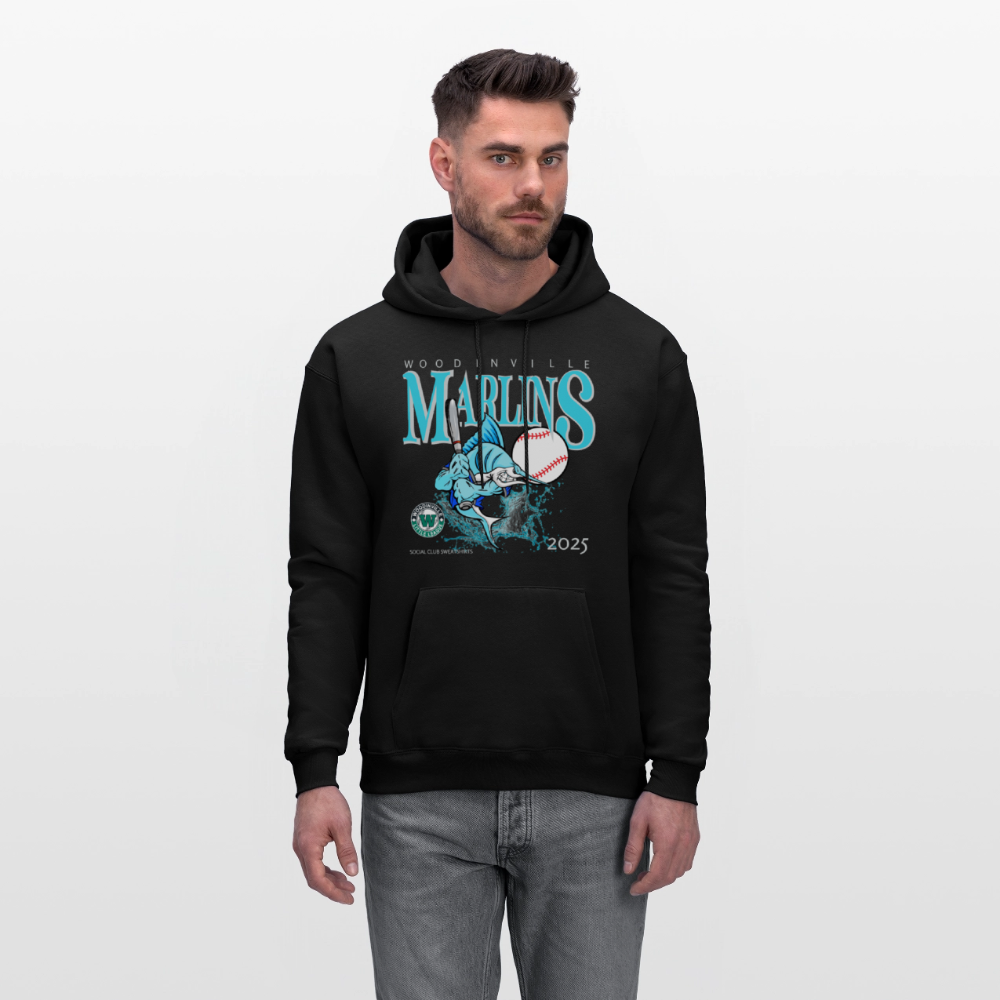 Marlins UNISEX Adult Hoodie - NO LAST NAME - black