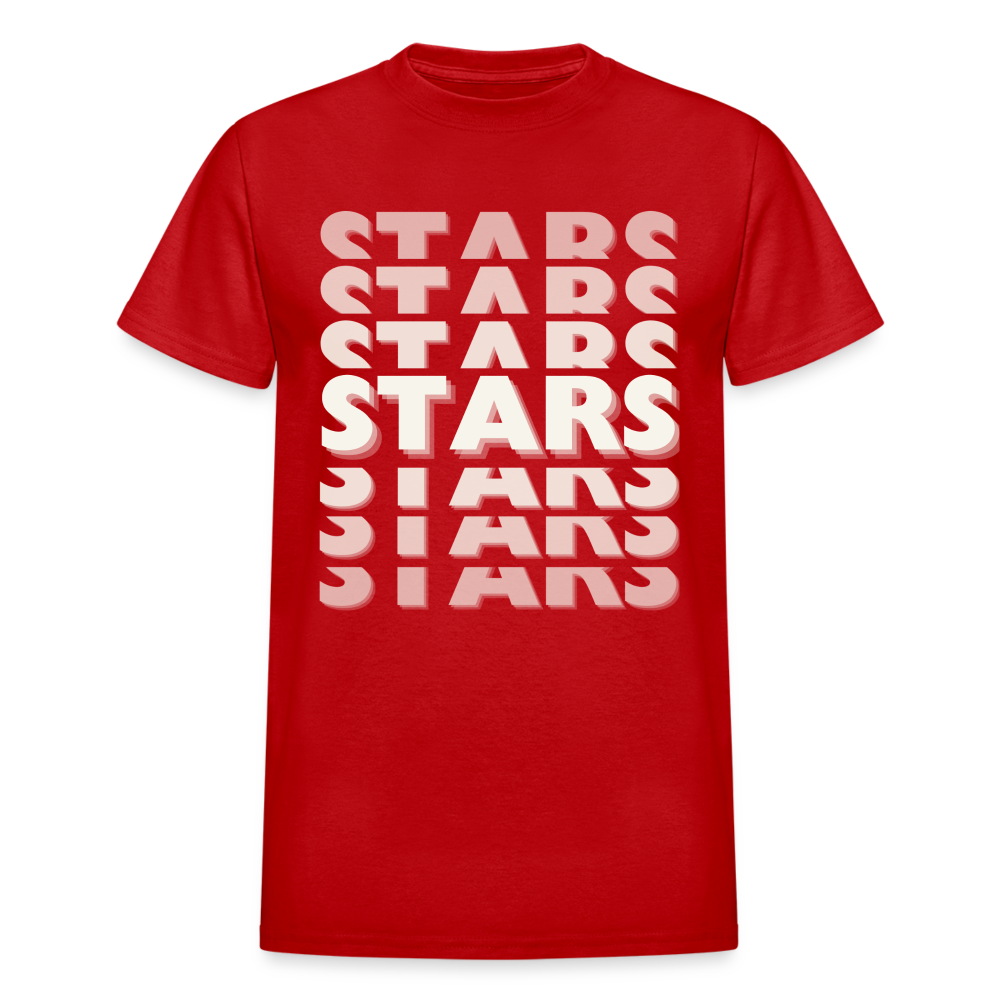 SOLID STARS ON REPEAT Adult T-Shirt - red