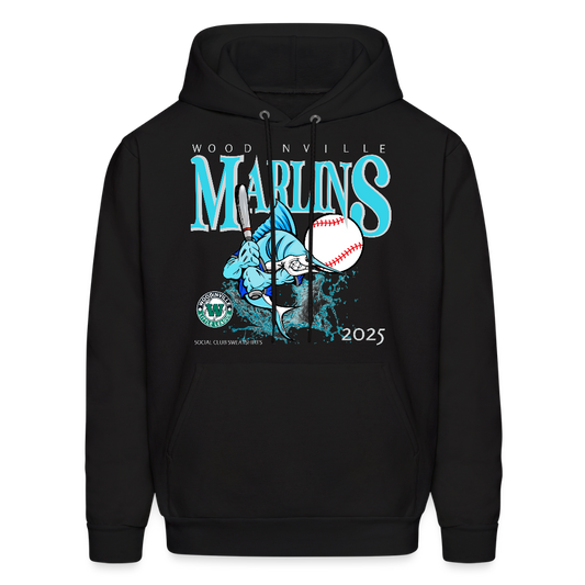 Marlins UNISEX Adult Hoodie - NO LAST NAME - black