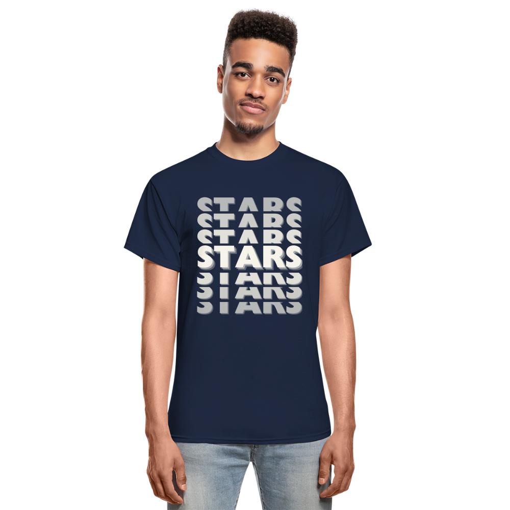 SOLID STARS ON REPEAT Adult T-Shirt - navy