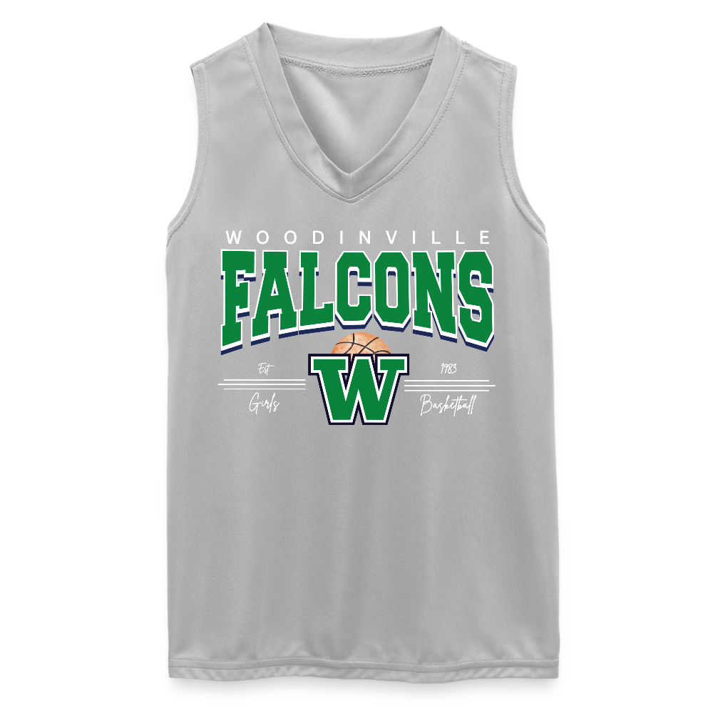 FALCONS #3 Girls Sleeveless Wicking Attain Jersey - silver