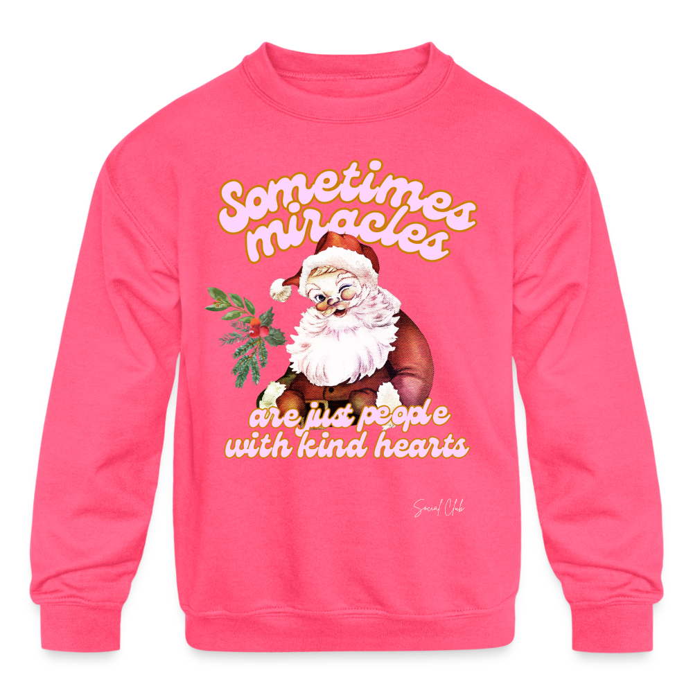 MIRACLES Kids' Crewneck Sweatshirt - neon pink
