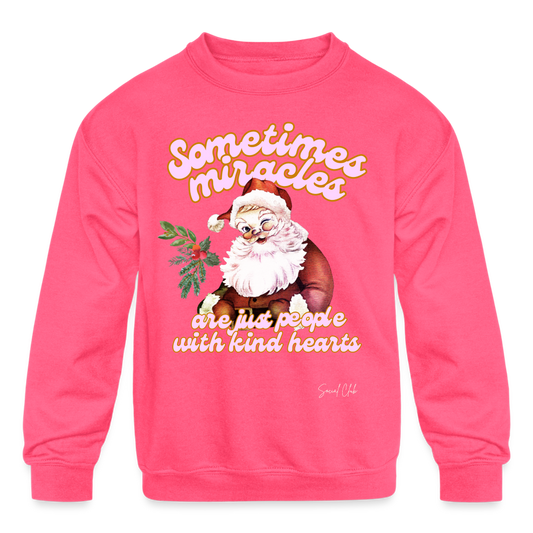 MIRACLES Kids' Crewneck Sweatshirt - neon pink