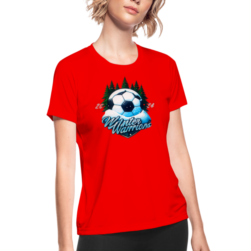 Winter Warrior's Moisture Wicking Performance T-Shirt - red