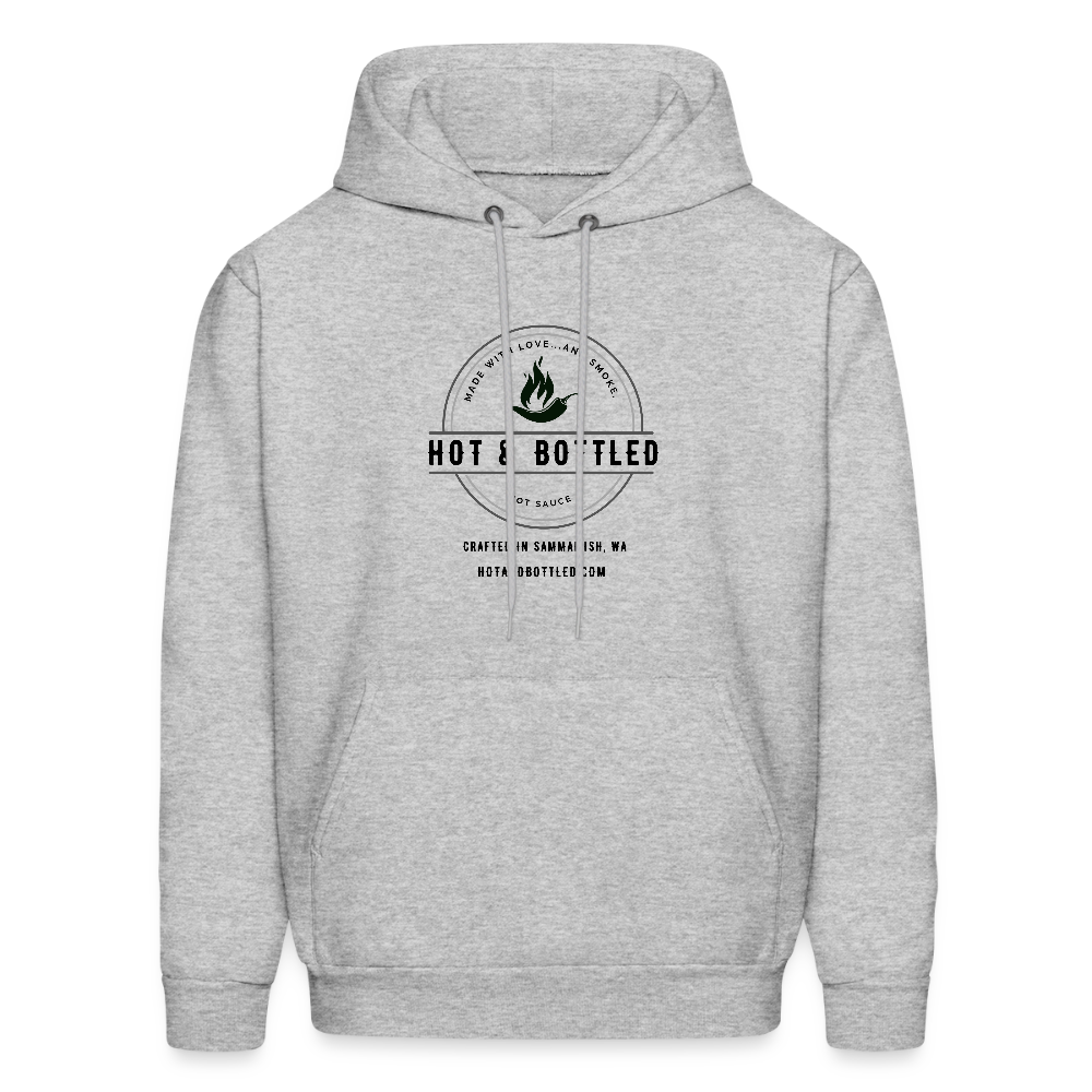 Hot & Botled | Hoodie | Black Logo - heather gray