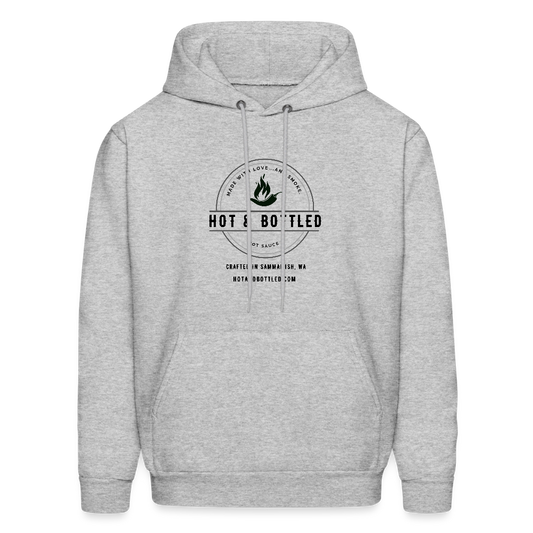 Hot & Botled | Hoodie | Black Logo - heather gray