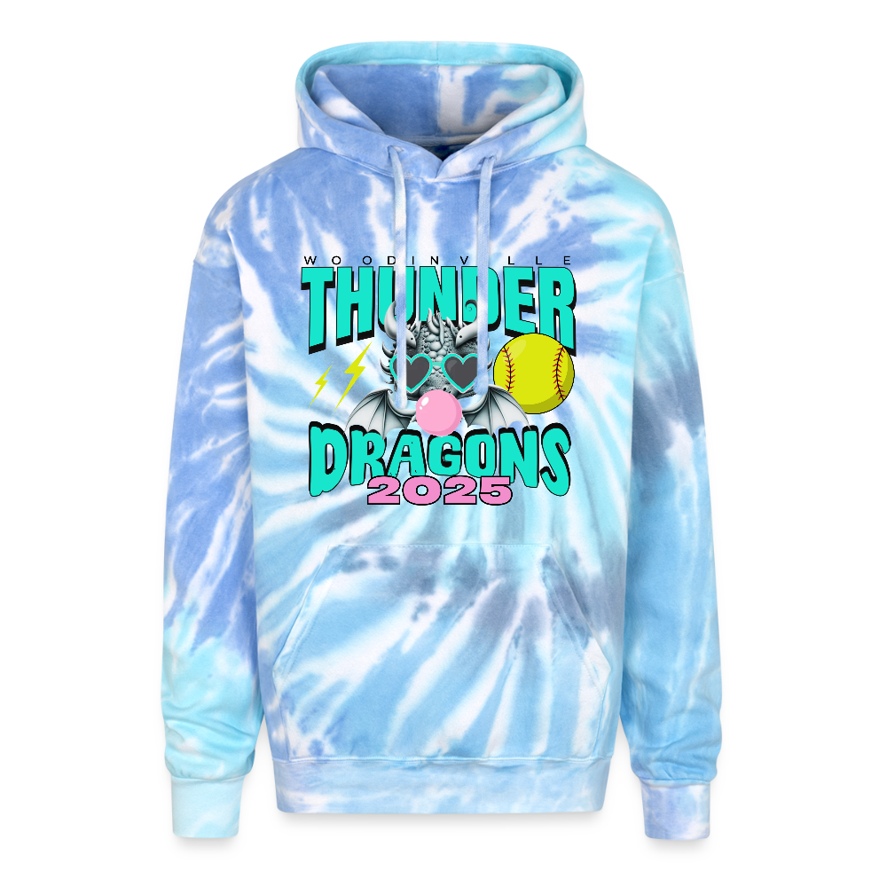 Thunder Dragons LANZER Tie Dye Hoodie - blue lagoon