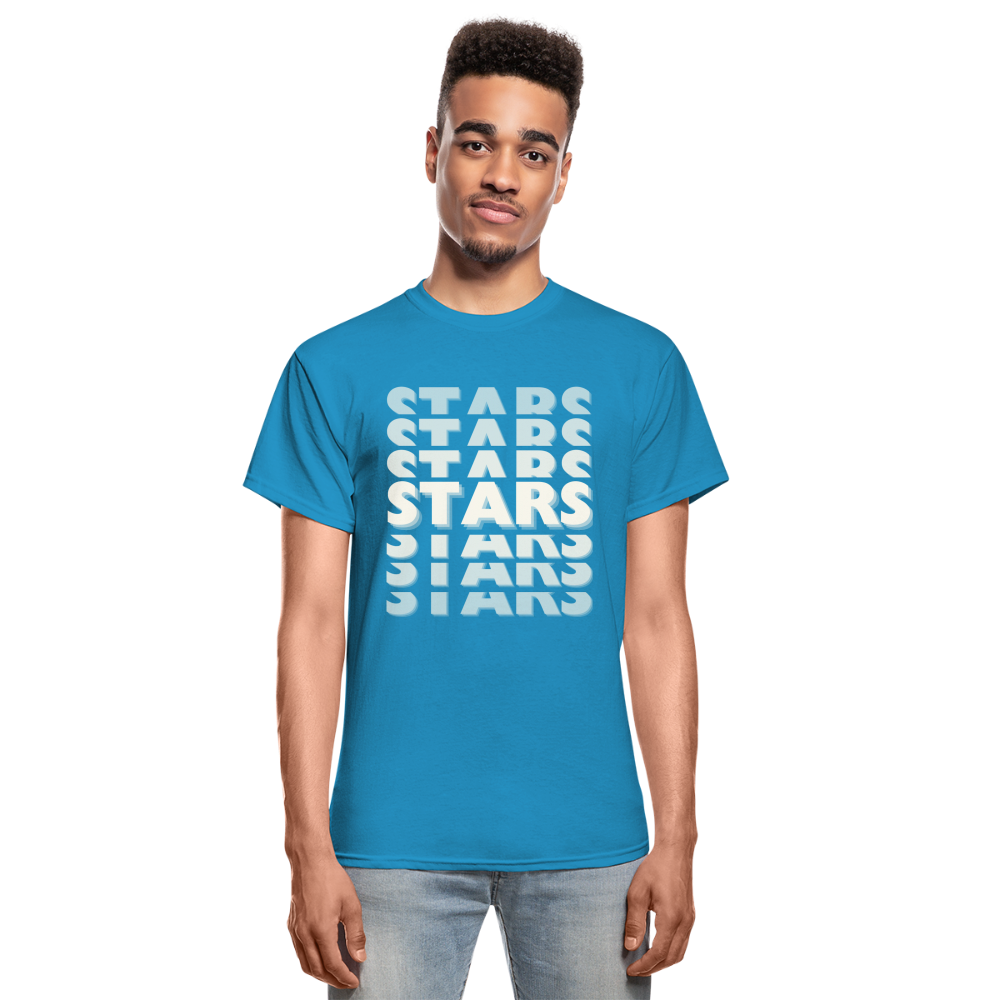 SOLID STARS ON REPEAT Adult T-Shirt - turquoise