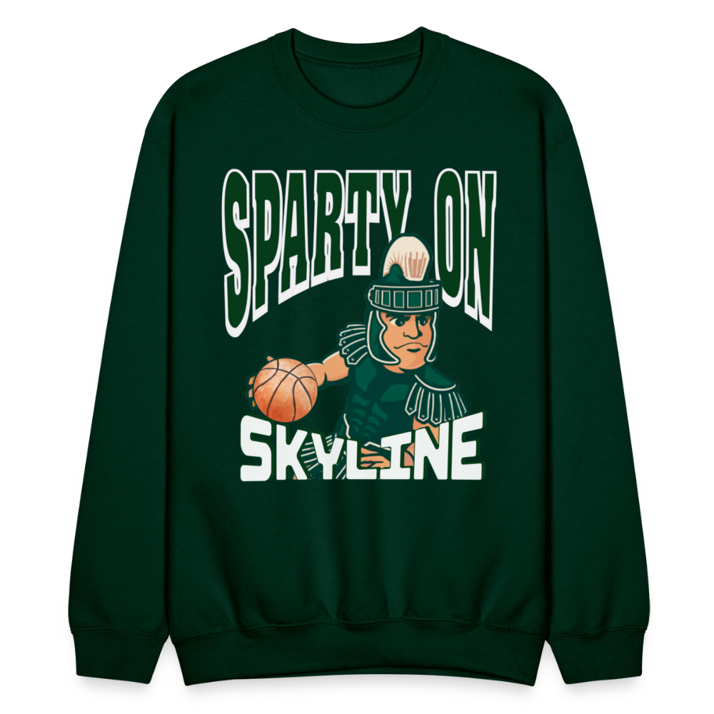 SPARTY ON BBALL Crewneck - forest green