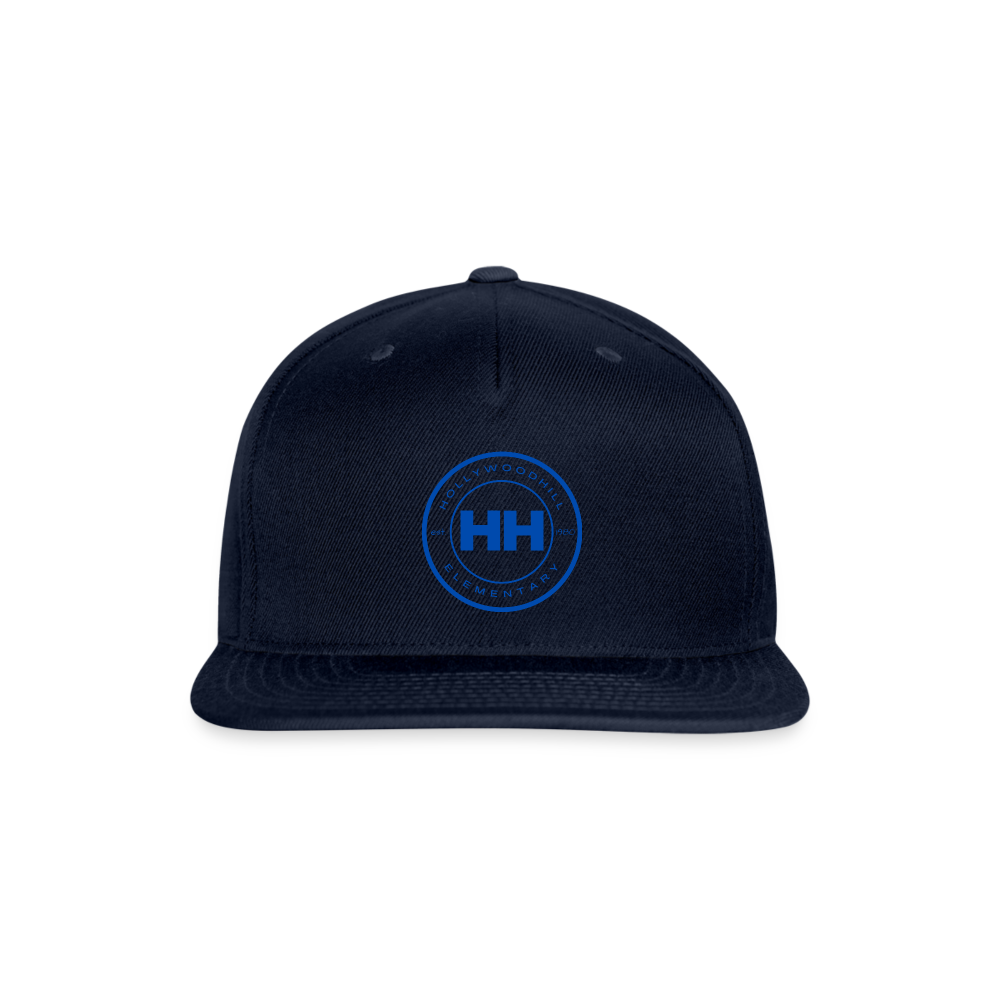 Navy Mono Snapback Baseball Cap - navy