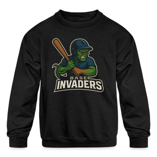 Base Invaders Kids' Crewneck Sweatshirt - black
