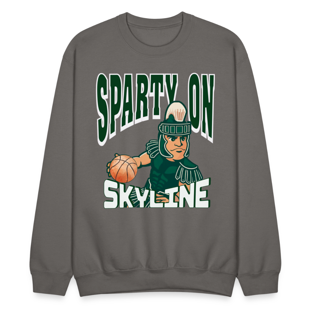 SPARTY ON BBALL Crewneck - asphalt gray