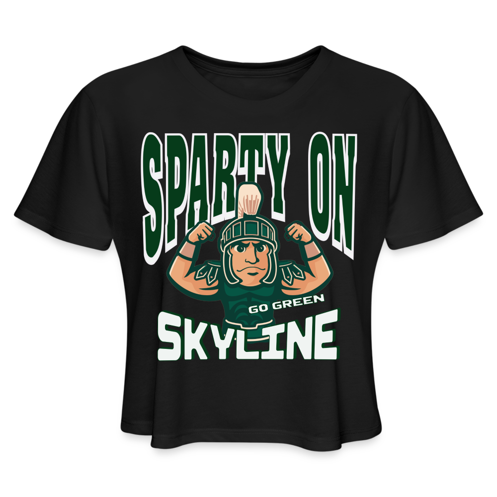 MUSCLE SPARTY ON Cropped T-Shirt - black