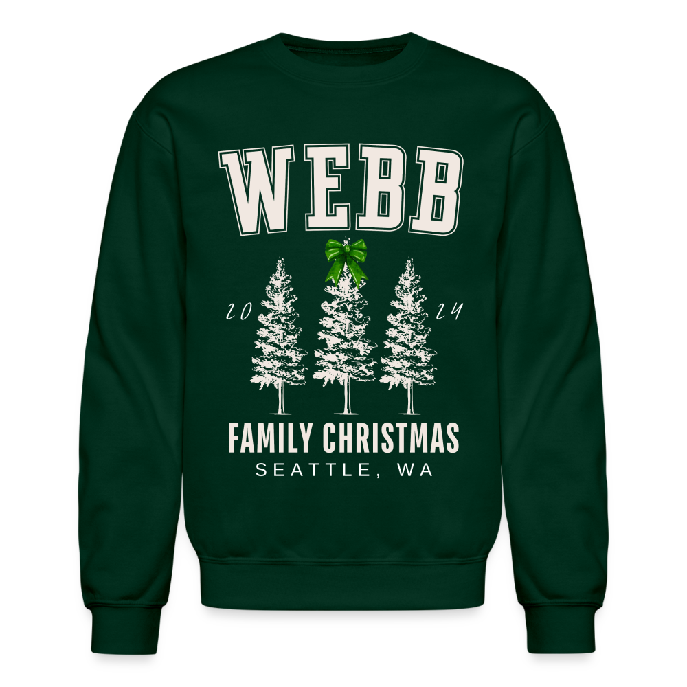 Webb Bow Family Crew - forest green