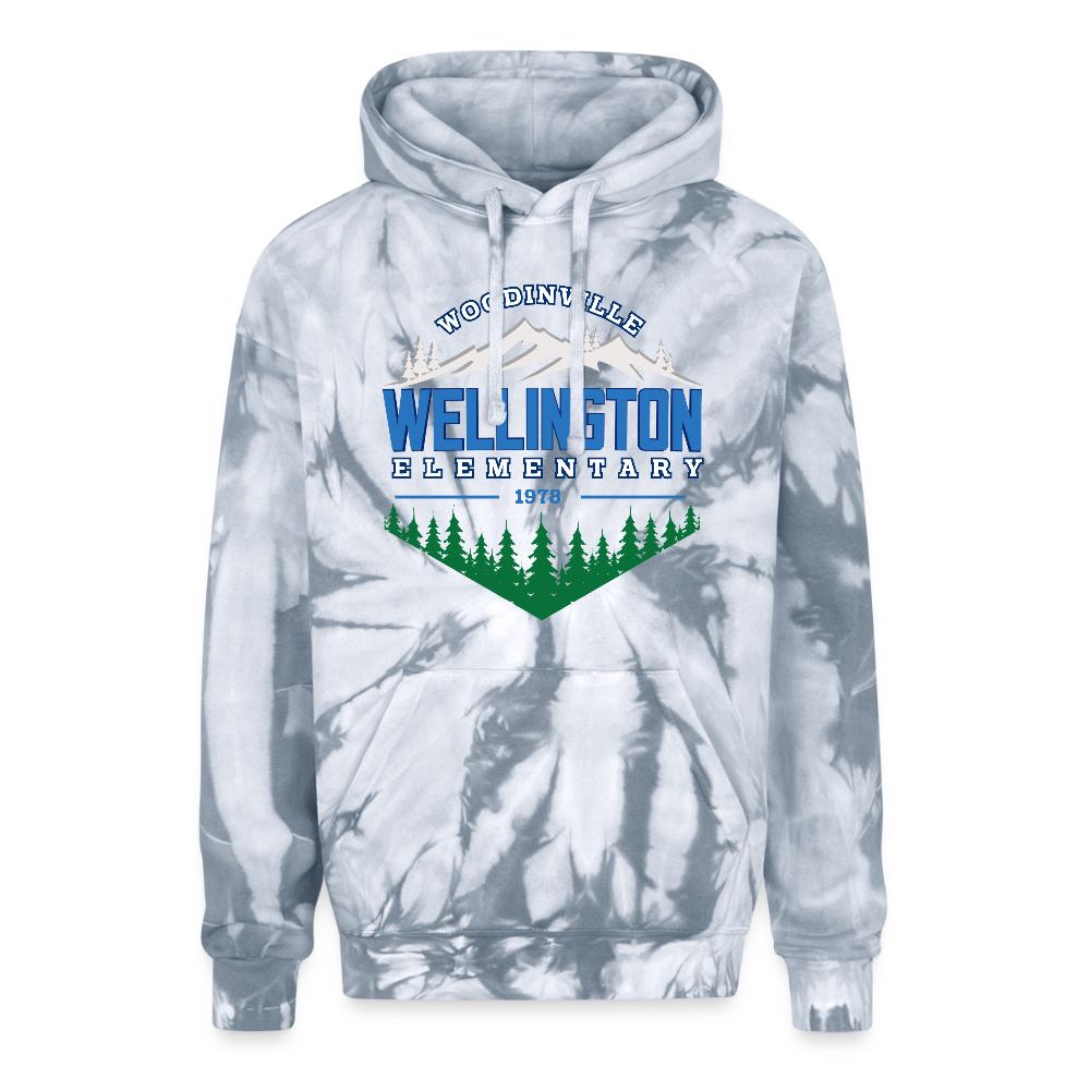 WE Landscape - Adult Tie Dye Hoodie - spider silver
