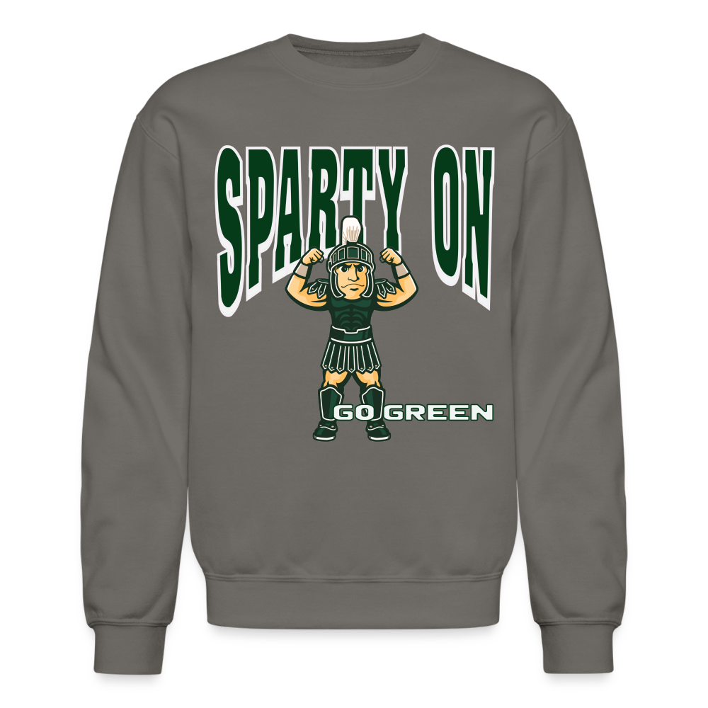 GO GREEN MUSCLE MAN Crewneck Sweatshirt - asphalt gray
