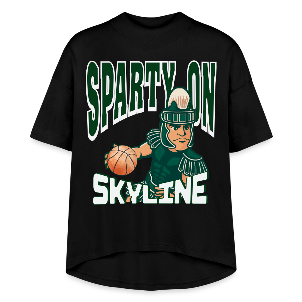 SPARTY ON BBALL Women's Hi-Lo Tee - black