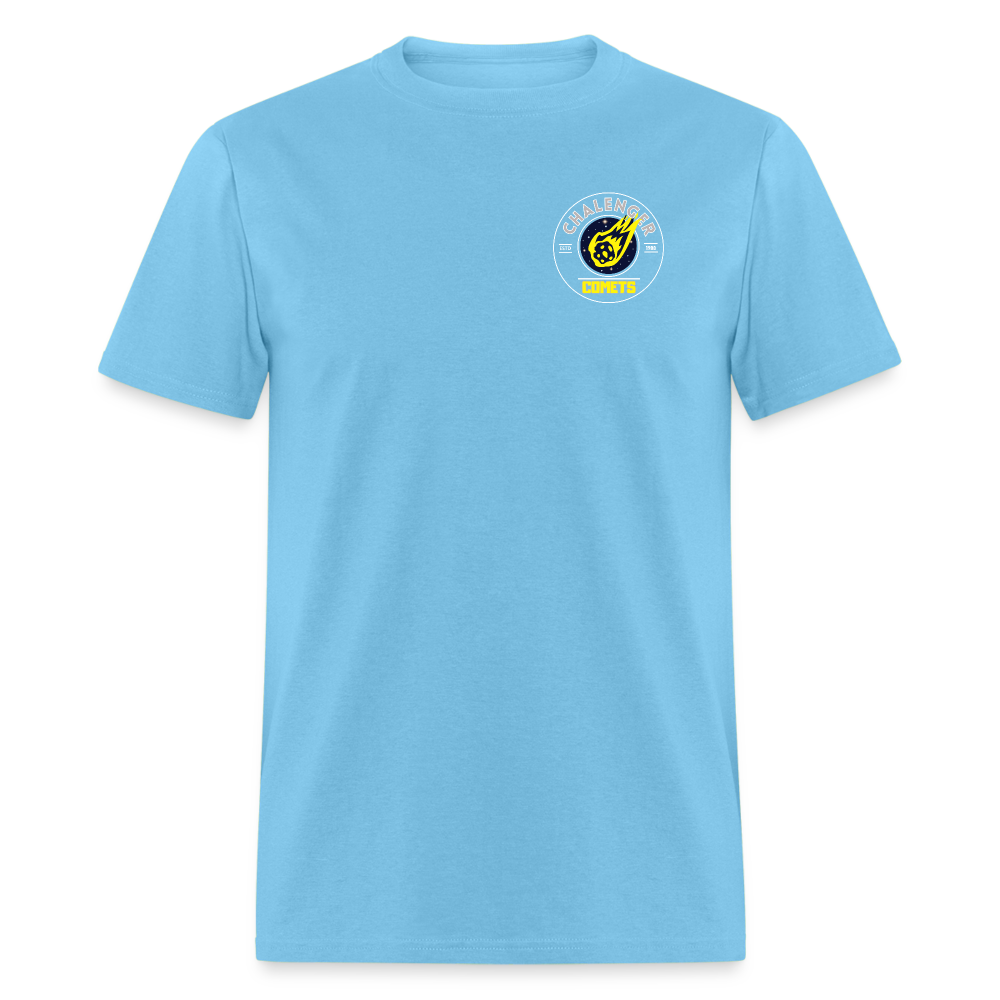 COMETS LEFT CORNER 2025 FRONT BACK  T-Shirt - aquatic blue