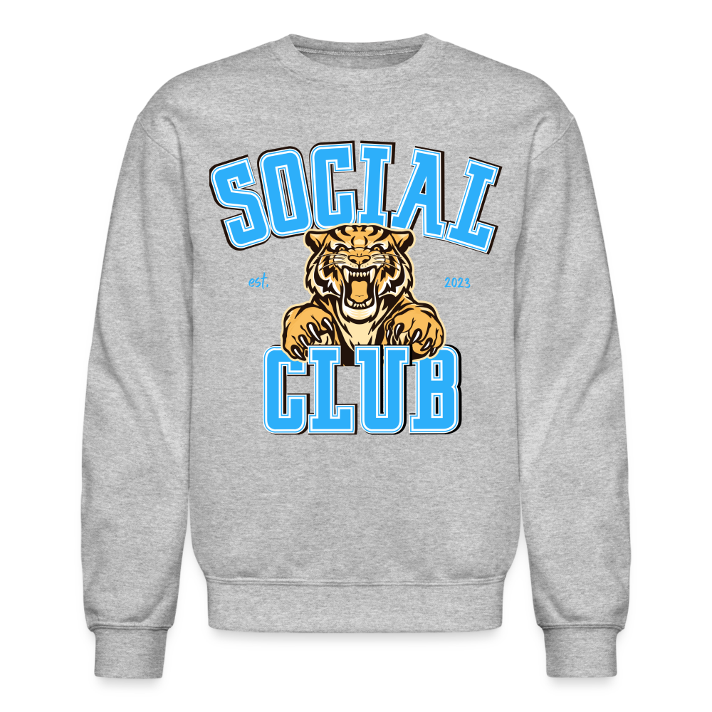 RED LIKE A TIGER Crew - heather gray