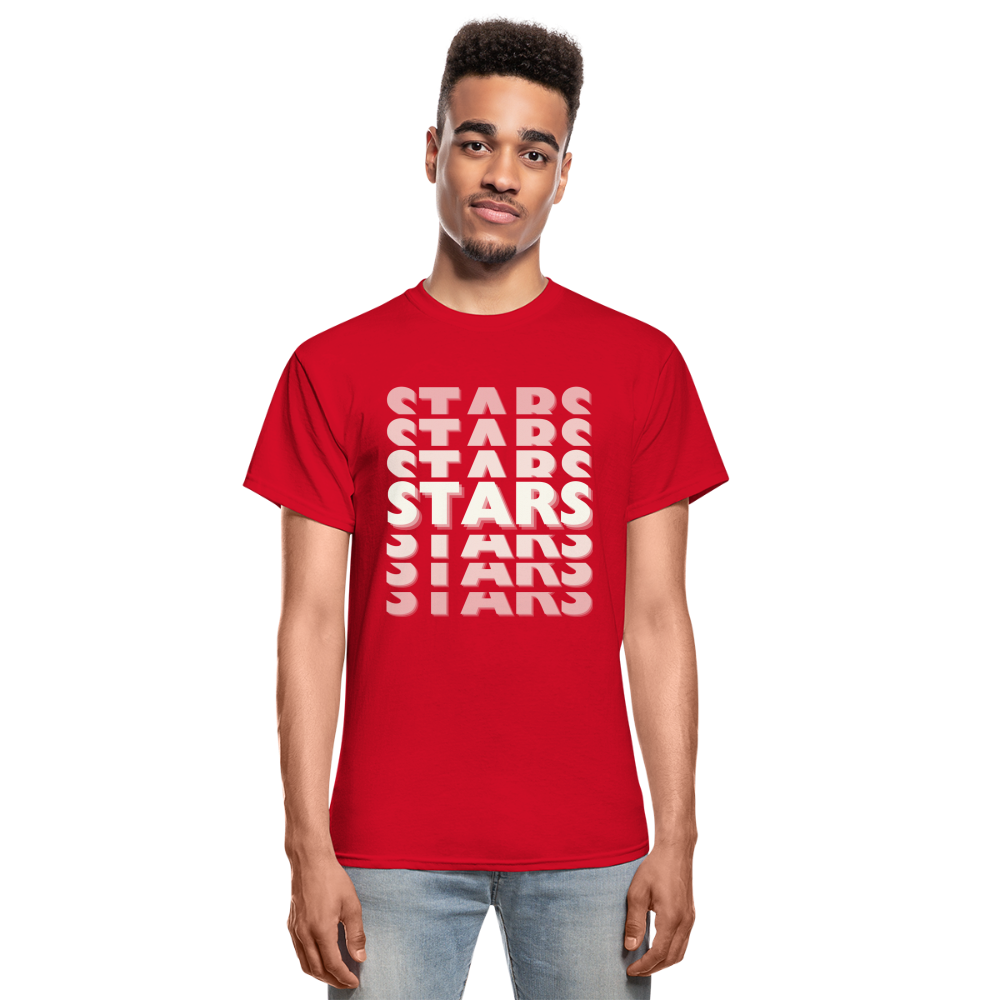 SOLID STARS ON REPEAT Adult T-Shirt - red