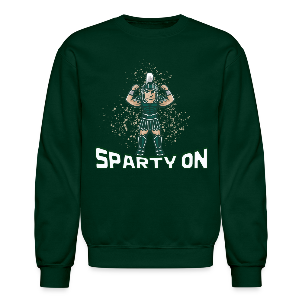 Just Sparty on! Crewneck Sweatshirt - forest green