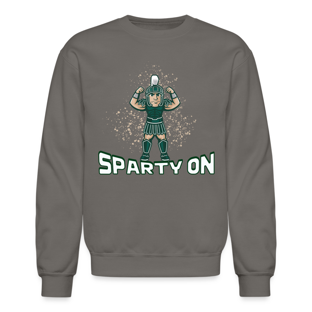 Just Sparty on! Crewneck Sweatshirt - asphalt gray