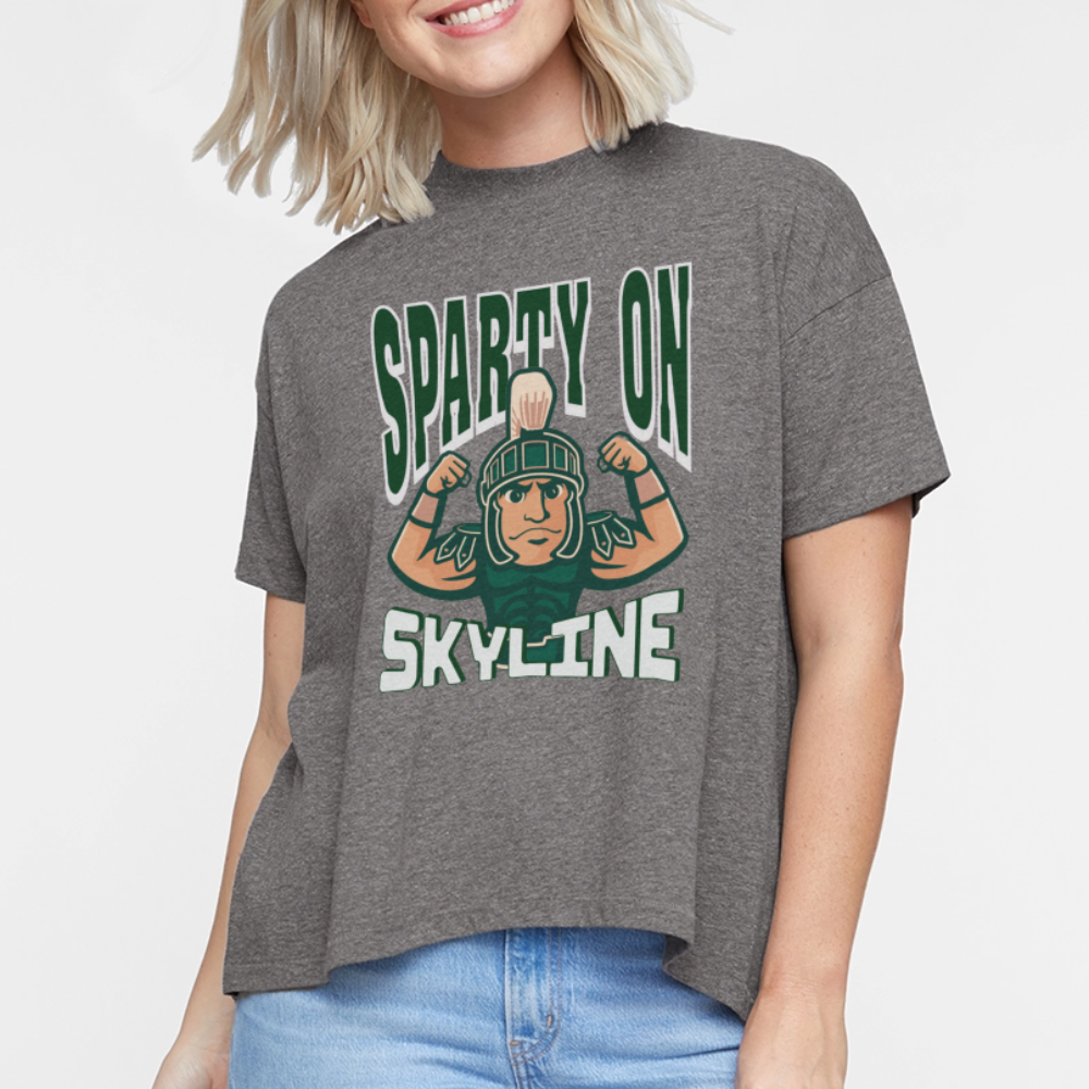 MUSCLE SPARTY ON Women's Hi-Lo Tee - granite heather