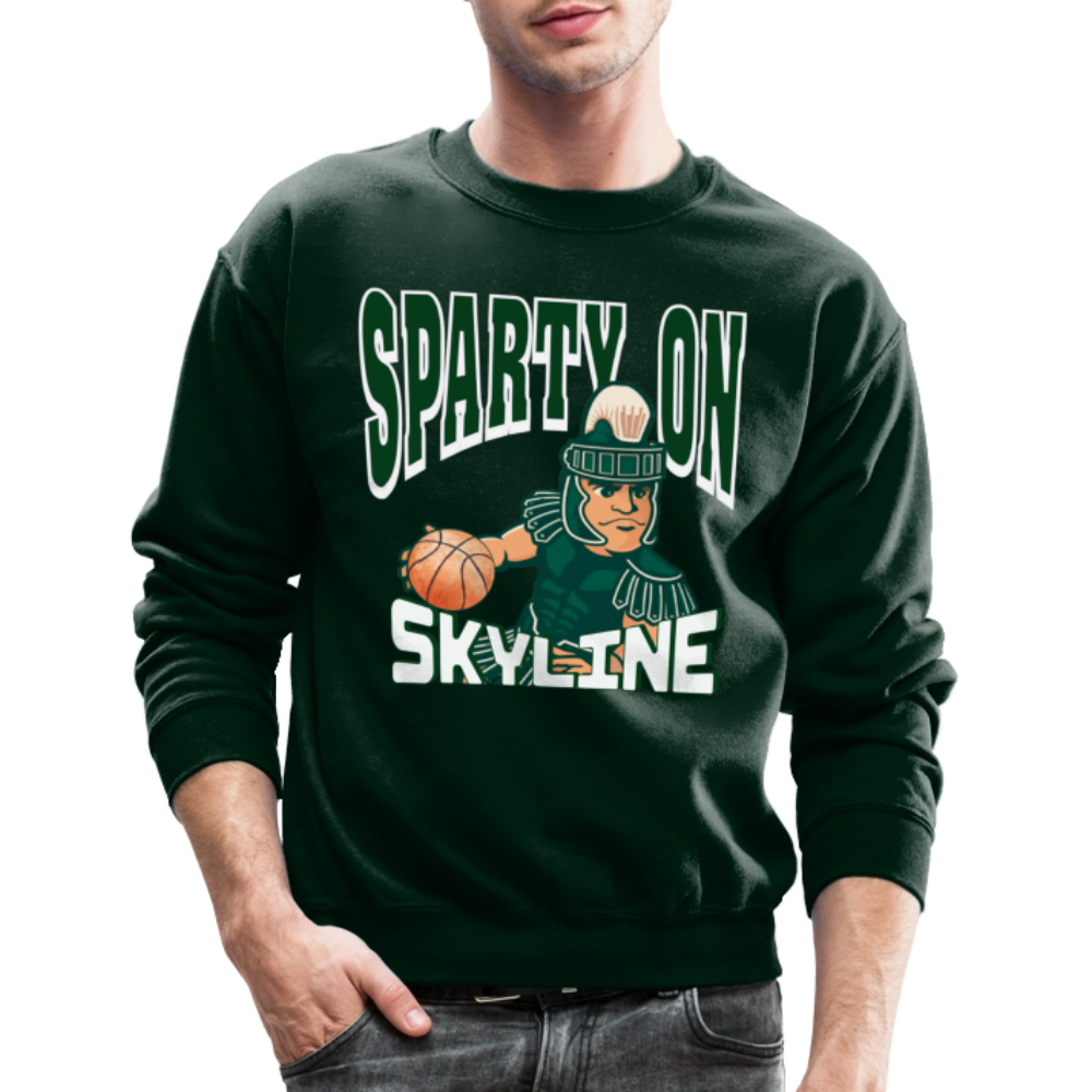 SPARTY ON BBALL Crewneck - forest green