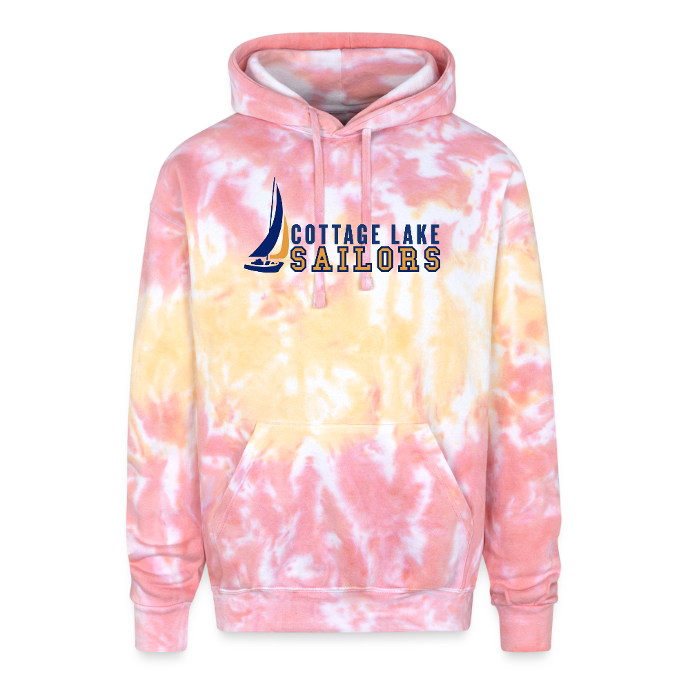 COTTAGE LAKE SPRING HOODIE 2 | Adult Tie Dye Hoodie - funnel cake