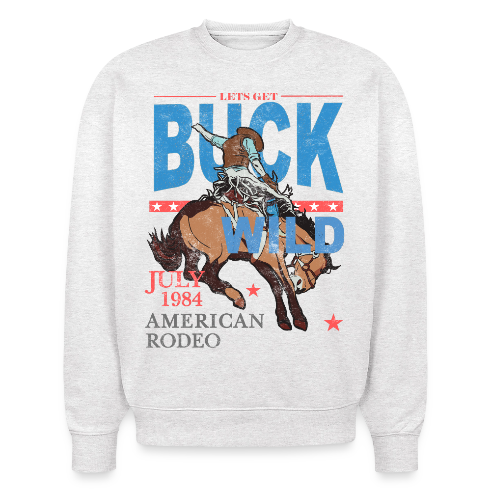 BUCK WILD | Oversized Organic Sweatshirt - cool heather grey