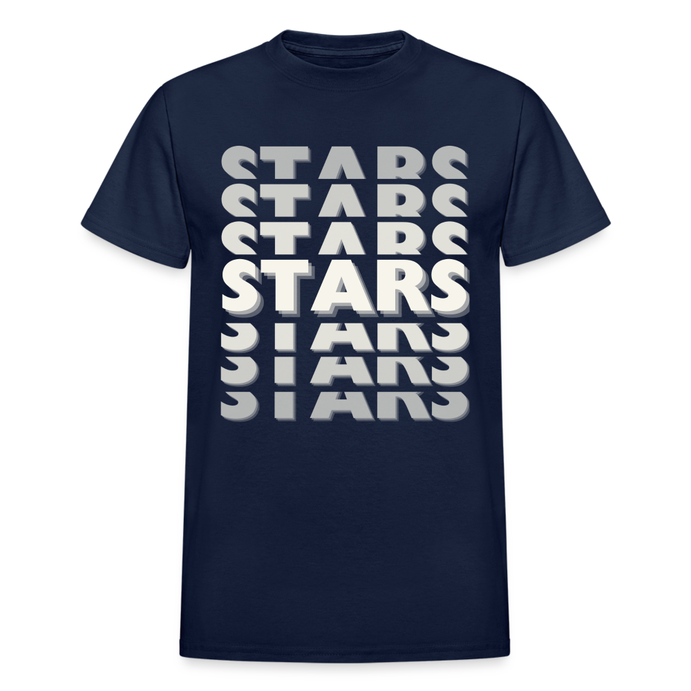 SOLID STARS ON REPEAT Adult T-Shirt - navy