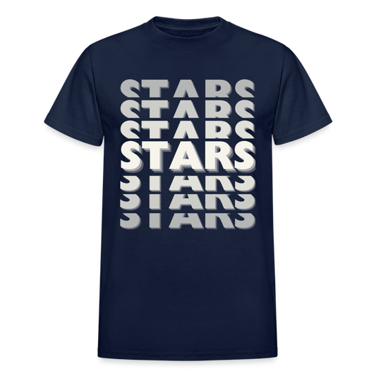 SOLID STARS ON REPEAT Adult T-Shirt - navy
