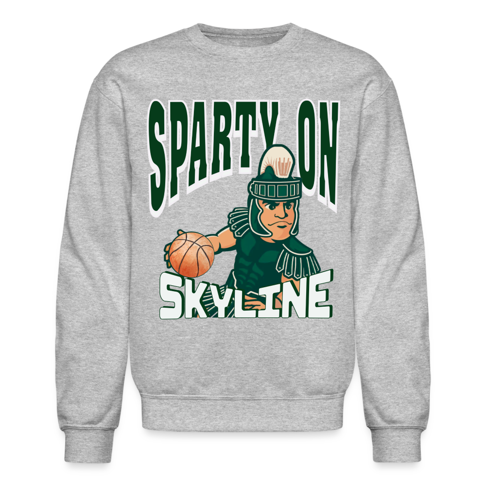 SPARTY ON BBALL Crewneck - heather gray