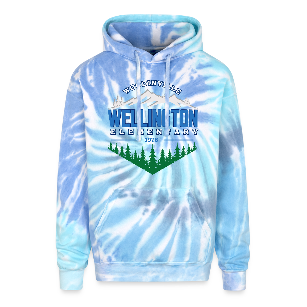 WE Landscape - Adult Tie Dye Hoodie - blue lagoon