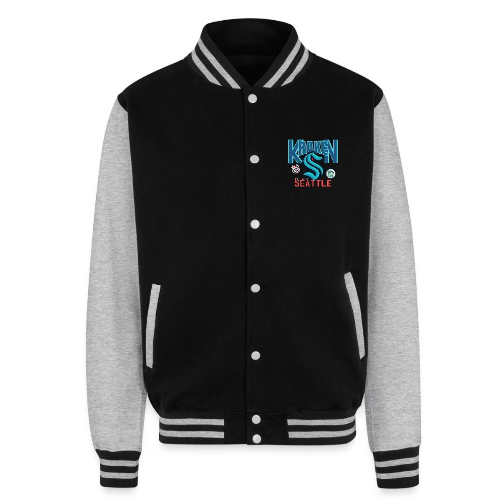 Kraken Heavyweight Letterman Jacket - black/heather grey