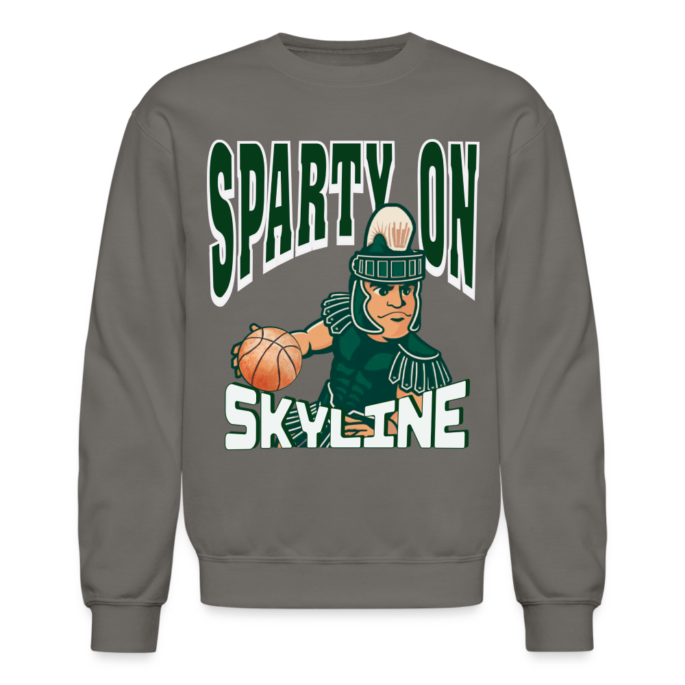 SPARTY ON BBALL Crewneck - asphalt gray