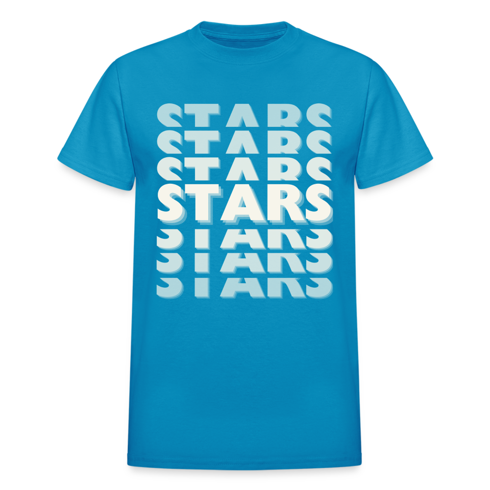 SOLID STARS ON REPEAT Adult T-Shirt - turquoise