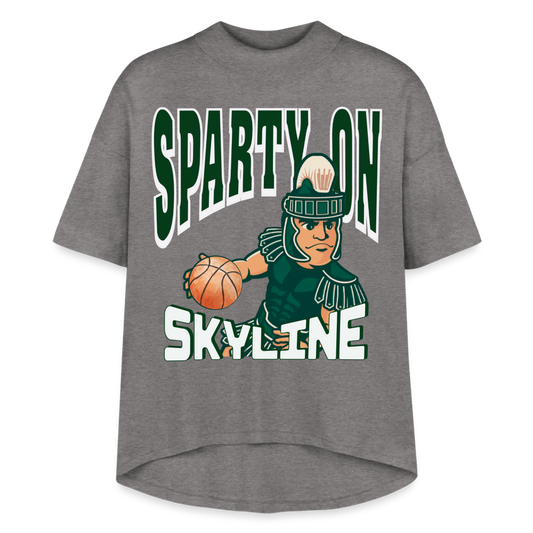 SPARTY ON BBALL Women's Hi-Lo Tee - granite heather