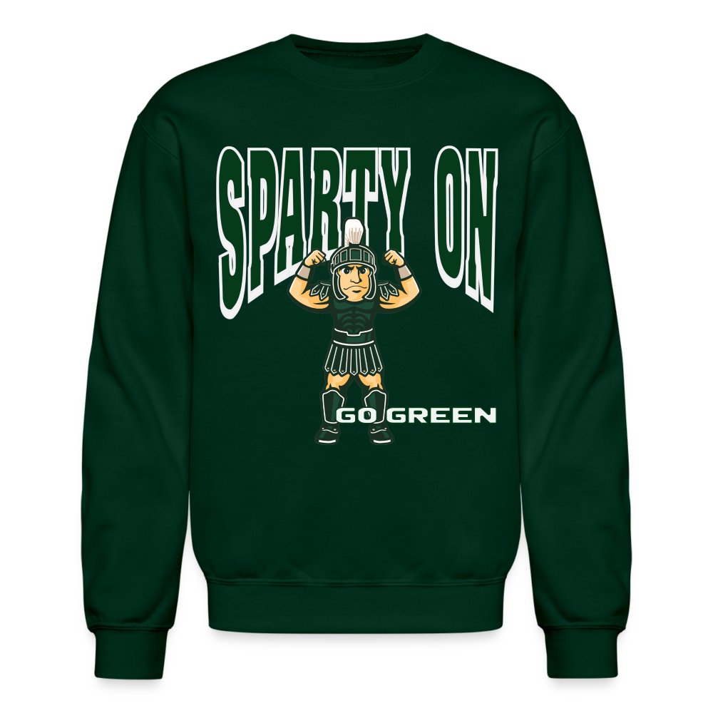 GO GREEN MUSCLE MAN Crewneck Sweatshirt - forest green