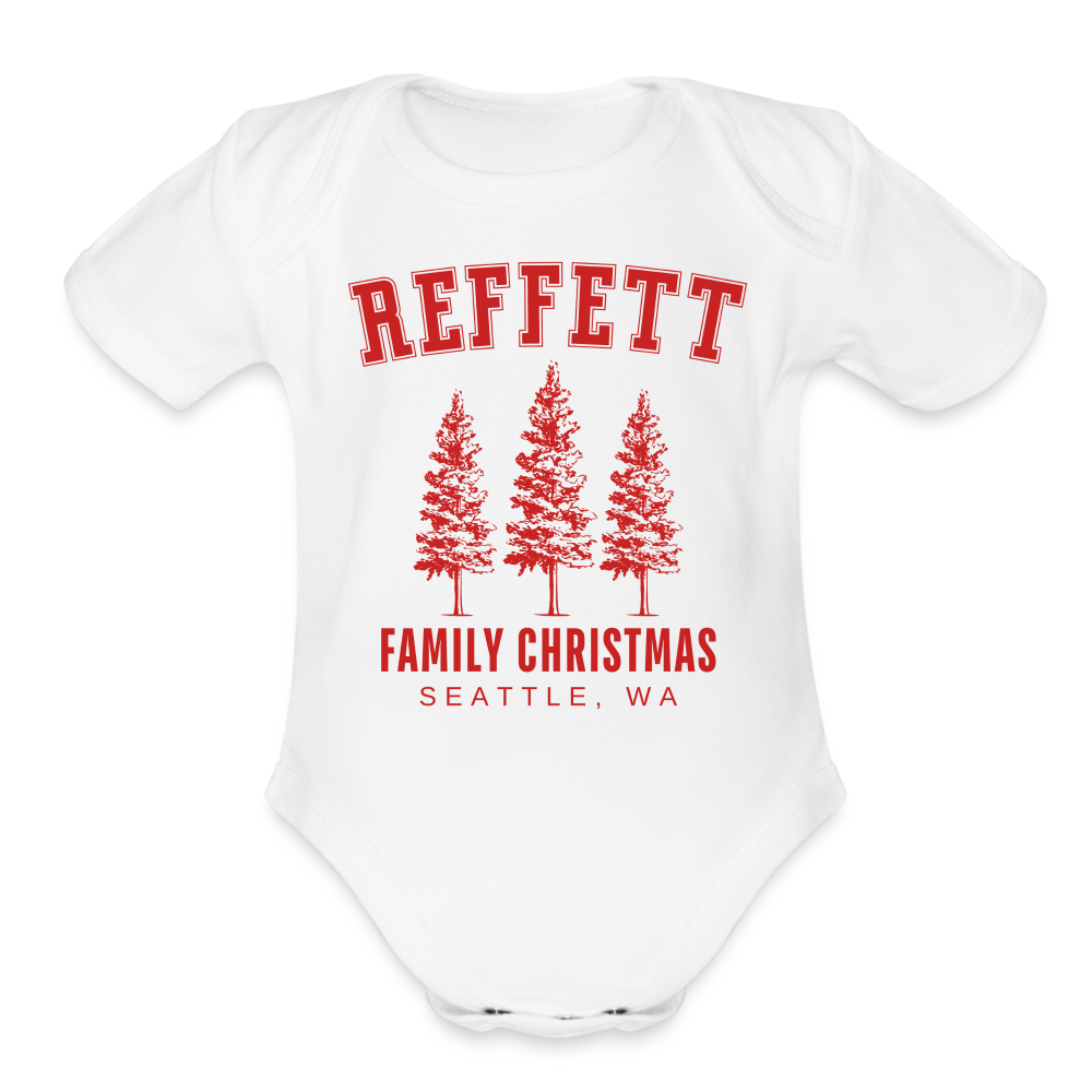 REFFETT FAMILY - Red on White Organic Baby Onsie - white