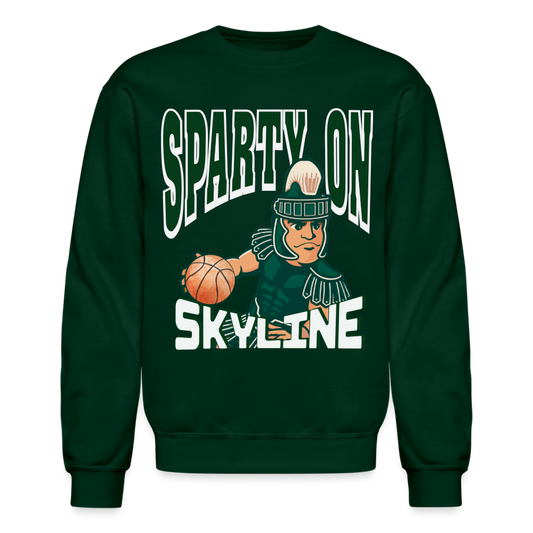 SPARTY ON BBALL Crewneck - forest green
