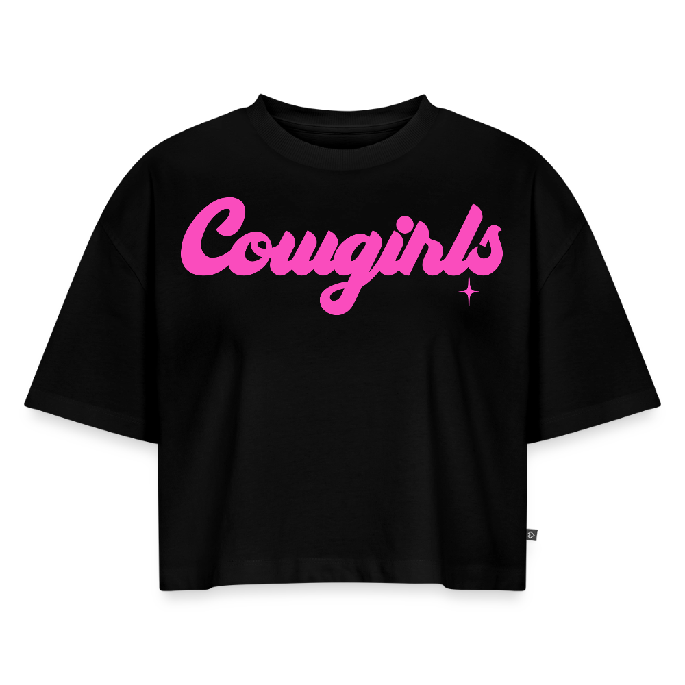 Cowgirls | Women's Oversized Cropped T-Shirt - black