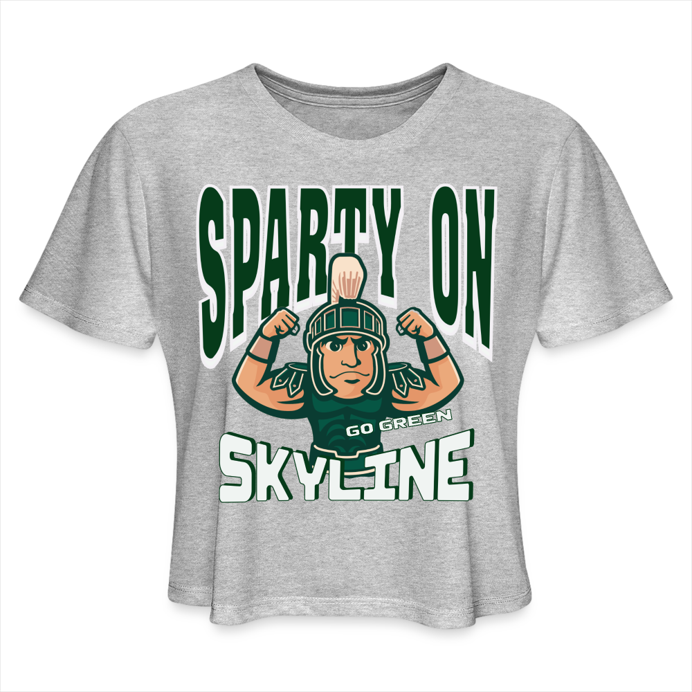 MUSCLE SPARTY ON Cropped T-Shirt - heather gray