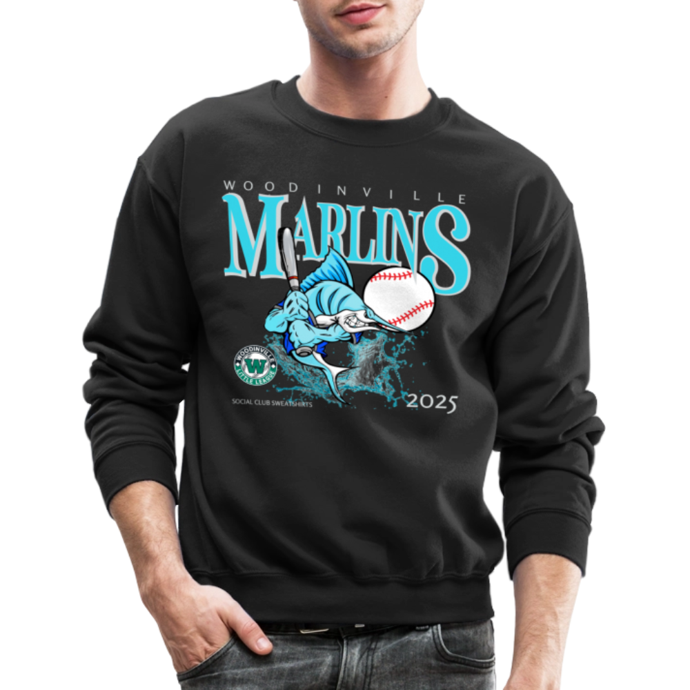 MARLINS Unisex Crewneck Sweatshirt - black